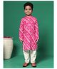 READIPRINT Full Sleeves Leheriya Printed Kurta With Pyjama - Pink