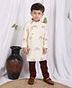 Polka Tots Cotton Full Sleeves Bicycle Printed Kurta Pyjama  - Off White