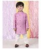 Polka Tots Cotton Full Sleeves Floral Embroidered  Kurta Pyjama - Pink