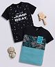 TOONYPORT Pack Of 2 Cotton Half Sleeves Leaves & Text  Printed Tees -  Multi Colour
