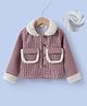 Kookie Kids Full Sleeves Front Open Winter Jacket with Fur Detailing At Collar - Pink