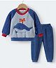 Kookie Kids Raglan Sleeves Winter Wear Suit with Whale Embroidery - Navy Blue