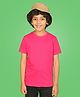NUSYL Cotton Half Sleeves Solid Tee - Pink