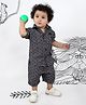 MASHUP Cotton Half Sleeves Abstract Printed Shirt With Coordinating Shorts Set - Black