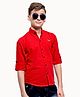 MASHUP Full Sleeves Solid Shirt - Red