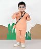 MASHUP Cotton Lycra Full Sleeves Solid Coordinating Tee With Joggers & Bag - Orange