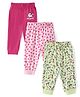 Doodle Poodle  Cotton Single Jersey Knit Full Length Lounge Pant Unicorn & Hearts Print Pack of 3 - Yellow Pink & Fuchsia