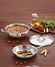 HAZEL Triply Stainless Steel Induction Bottom Kadhai 3 Litre and Fry Pan 1.5 Litre With Lid