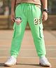 Pine Kids Full Length Comfort Fit Track Pants Basketball Print - Neon Green