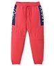 Pine Kids Full Length Track Pants with Pockets & Rugby Print - Red
