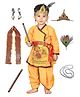 Kaku Fancy Dresses Janmashtami Theme Full Sleeves Kanha & Makhan Chor Text Printed Krishna Costume Set - Yellow