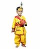 Kaku Fancy Dresses Janmashtami Theme Full Sleeves Kanha & Makhan Chor Text Printed Krishna Costume Set - Yellow