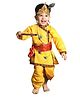 Kaku Fancy Dresses Janmashtami Theme Full Sleeves Mor Pankh Printed Krishna Costume Set - Yellow