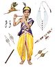 Kaku Fancy Dresses Janmashtami Theme Abstract Printed Krishna Costume Set - Blue