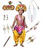 Kaku Fancy Dresses Janmashtami Theme Paisley Printed Krishna Costume Set - Pink