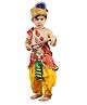 Kaku Fancy Dresses Janmashtami Theme Abstract Printed Krishna Costume Set - Red