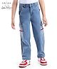 Arias Cotton Denim Woven Full Length Solid Color Stretchable Cargo Pockets Jeans - Medium Wash