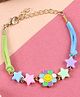 Asthetika Similing Flower Bracelet Rakhi with Roli Chawal - Blue Green