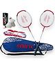 Isometric Blaster Staunch with 3 Feather Shuttles, Net and Cover Badminton Kit