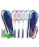 Airic Isometric Blaster Staunch 4 racquets with 3 Plastic Shuttles, Net and Cover Badminton Kit