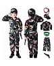 Sarvda Woven Full Sleeves Camouflage Printed Indian Army Fancy Dress Costume Set - Dark Green