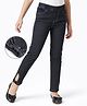 Arias Cotton Stretch Flared Denim Washed Solid Colour Jeggings - Black