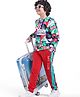 Ollington St. 100% Cotton Knit Full Sleeves Sweatshirt & Joggers Set Text  Print - White & Red