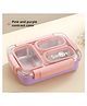 Schoolish Stylish and Practical 304 Stainless 3 Compartment Steel Lunch Box Bpa Free Leak Proof 800 Ml for School and Office- Pack of 1 - Color May Vary