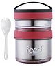 Sanjary Stainless Steel Sumo Sushi  Lunch Box With Spoon -900 Ml - Color & Deisgn May Vary