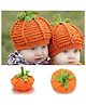 Babymoon Pumpkin Style Crochet Baby Cap Hat, Halloween Baby Photography Props - Orange