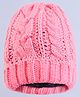 Pine Kids Winter Cap with Cable Knit Design - Pink