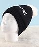 Pine Kids Knit Winter Cap Text Embroidery Black - Diameter 15 cm
