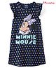 HoneyHap Disney Single Jersey Knit Frill Sleeves Nighty with Minnie Mouse Graphics - Navy Blue
