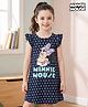 HoneyHap Disney Single Jersey Knit Frill Sleeves Nighty with Minnie Mouse Graphics - Navy Blue