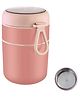 New Pinch Vacuum Insulated Food Container Thermal Lunch Box  Wide Mouth Food Jar with Foldable Spoon Portable Lunch Thermoses for School Office Work (Double Layer pink 710 ml)