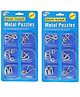 New Pinch Brain Teasers Metal Wire Puzzle Unlock Interlock Toys IQ Puzzle Brain Teaser (6 Pc) for Kids (pack of 2)