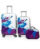 Polo Class 2 Piece Set Trolley Bags 24 Inches 28 Inches With 1 Vanity - White & Purple