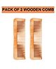Favon Pack of 2 Premium Quality Eco friendly Natural Wooden Hair Comb