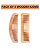 Favon Pack of 2 Premium Quality Eco friendly Natural Wooden Hair Comb