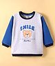 ToffyHouse Fleece Knit Full Drop Shoulder Sleeves Winter Sweatshirt with Bear Print - Grey & Blue