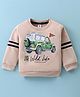 ToffyHouse Fleece Knit Full Sleeves Jeep Printed Winter Sweatshirt - Tan