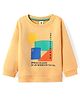 ToffyHouse Fleece Knit Full Sleeves Winter Sweatshirt With Geometric Print - Bronze