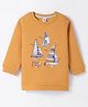 ToffyHouse Fleece Knitted Boat Printed Full Sleeves Winter Sweatshirt - Mustard Yellow