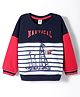 ToffyHouse Knit Full Sleeves T-Shirt with Nautical Theme Print - White