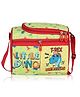 Echo Boomers Little Dino Printed Double Insulated Tiffin Lunch Bag with Multi Zipper Pockets - Pink