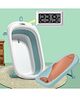 TONY STARK Foldable Baby Bathtub & Premium Baby Bather/Sling Bather Seat With Water Temperature Display With Drain Plug & Portable Anti Slip Collapsible For Newborn Infant Toddlers & Kids - Green