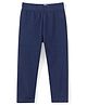 Babyhug Cotton Lycra Knit Full Length Solid Leggings with Stretch - Navy Blue