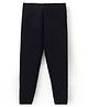 Babyhug Cotton Lycra Knit Full Length Solid Colored Stretchable Leggings - Black