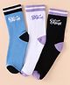 Pine Kids Cotton Knit Socks With Logo Design Pack of 3 - Black White & Light Blue