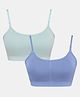 SillySally Pack Of 2 Sleeveless Solid Padded Bras - Blue & Green